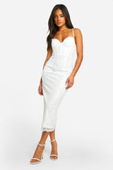 Lace Corset Midi Dress