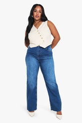 Plus Acid Wash Straight Leg Jeans