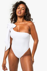 Bridal Bow One Shoulder Swimsuit