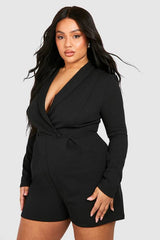 Plus Lapel Tailored Playsuit