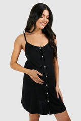 Maternity Button Down Strappy Nightie