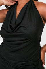 Plus Cowl Neck Halter Top