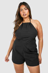 Plus Cotton Halterneck Playsuit