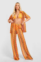 Tall Zig Zag Crochet Beach Trousers