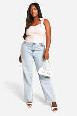 Plus Bengaline Tie Bow Corset Top