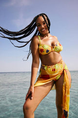 Plus Fruit Print High Side Bikini Brief