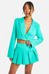 Pleated Drop Hem Micro Mini Skirt