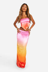Ombre Satin Scarf Top