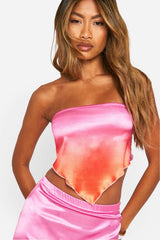 Ombre Satin Scarf Top