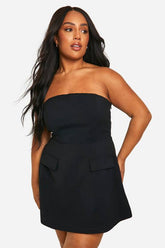 Plus Structured Bandeau Mini Dress