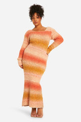 Plus Ombre Fluffy Knit Midaxi Dress