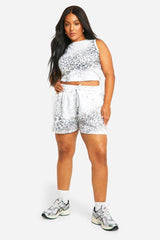 Plus Leopard Print Racer Vest Top