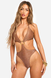 Glitter Cut Out Ring Swimsuit