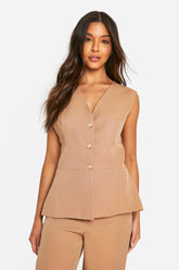 Flared Hem Longline Waistcoat