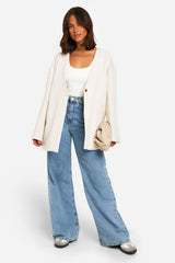 Collarless Oversized Longline Blazer