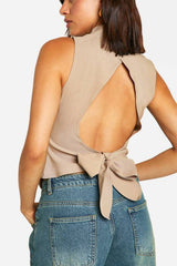 Super Stretch Mock Horn Button Fitted High Neck Waistcoat