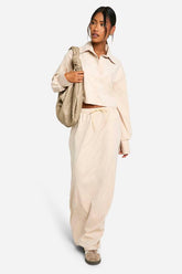 Soft Touch Drawstring Waist Maxi Skirt