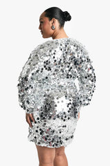 Plus Sequin Wrap Dress