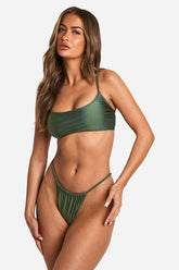 Braided Ruched Bikini Briefs