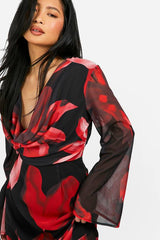 Petite Bold Floral Cowl Detail Maxi Dress