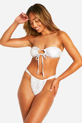 Snake Print Bandeau Bikini Set