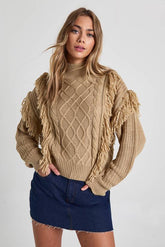 Tassel Detail Cable Knit Jumper