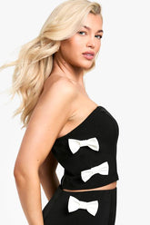 Contrast Bow Tailored Bandeau