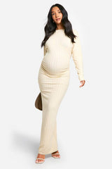 Emily Shak Maternity Textured Twist Back Detail Maxi Dress