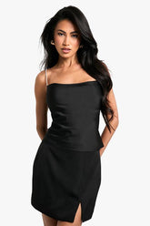 Satin Diamante Cross Back Cami