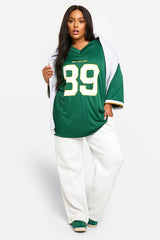 Plus 89 New York City Slogan Oversized Football Top