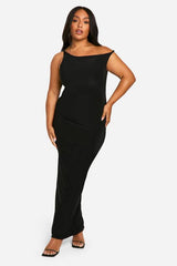 Plus Slinky Twist Shoulder Maxi Dress