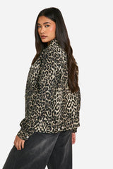 Leopard Print Denim Jacket