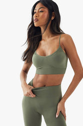 Premium Sculpt Seamless Ribbed Detail Light Support Sports Bra