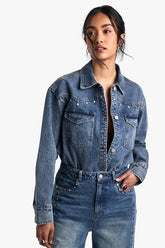Studded Western Denim Shirt