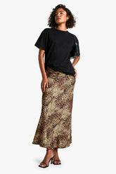 Tall Leopard Satin Midaxi Skirt