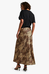 Tall Leopard Satin Midaxi Skirt