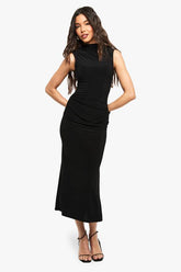 Ruched Waist Sleeveless Midaxi