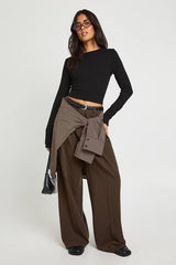 Double Layer Modal Rib Long Sleeve Top