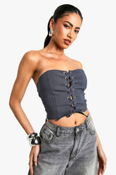 Bengaline Lace Up Front Corset