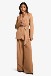 Tailored Pleat Front Wide Leg Trousers
