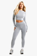 Two Tone Legging And Long Sleeve Top Set
