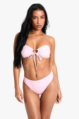 Shell Pearl Trim Bandeau Top