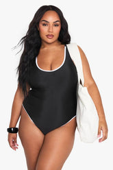 Plus Contrast Binding Swimsuit