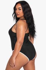 Plus Contrast Binding Swimsuit