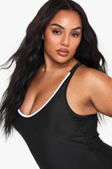 Plus Contrast Binding Swimsuit