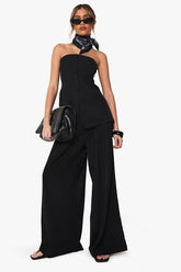 Tailored Pleated Wide Leg Trousers