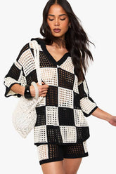 Checkerboard Crochet Beach Top