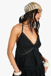 Lace Trim Woven Cami