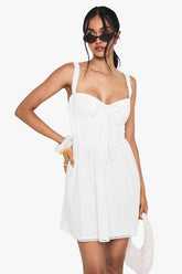 Cotton Milkmaid Mini Dress