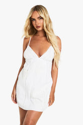 Cotton Crotchet Trim Strappy Mini Dress